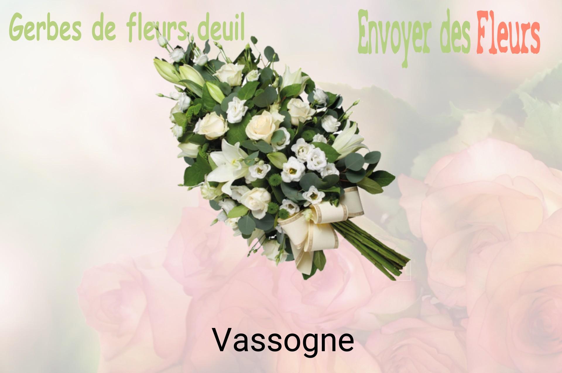 Gerbe de fleurs de deuil livrée à Vassogne